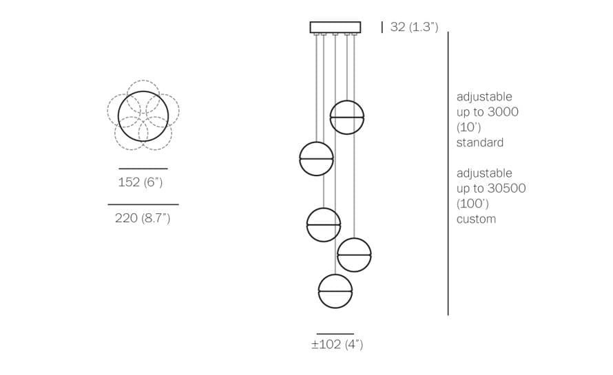 bocci 14.5 five pendant chandelier