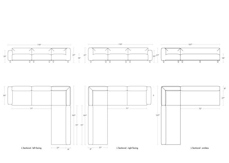 9 yard outdoor L sectional sofa
