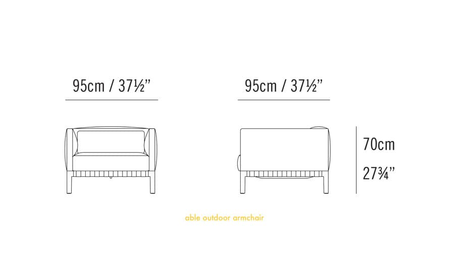 able outdoor armchair