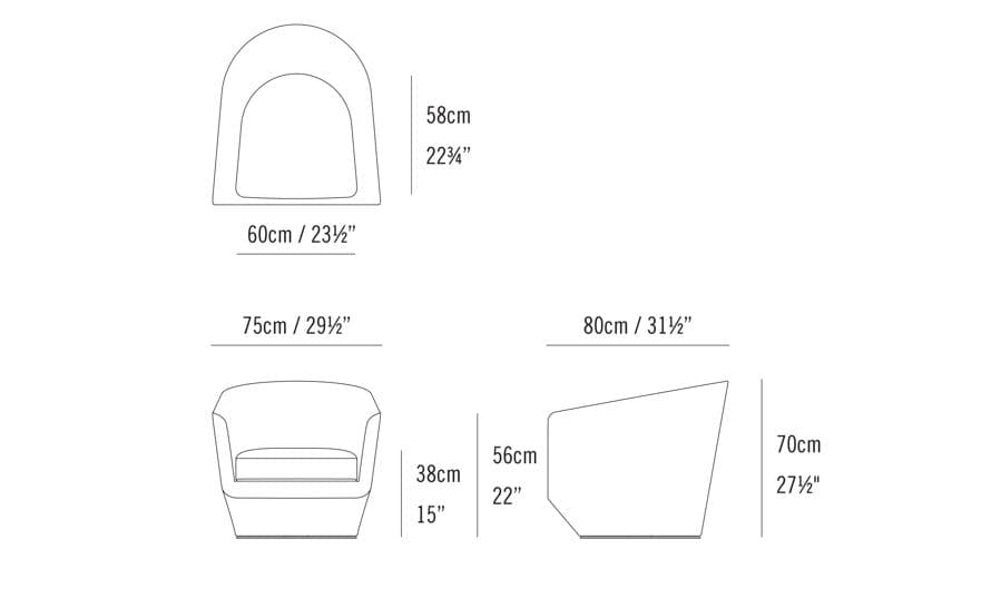 bensen u turn club chair