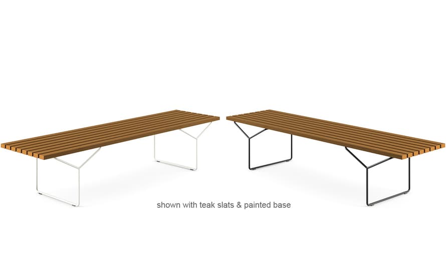 bertoia bench with 3 seat cushions