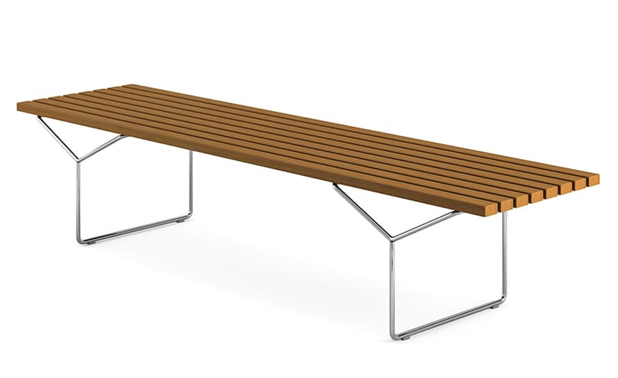 bertoia bench with 3 seat cushions