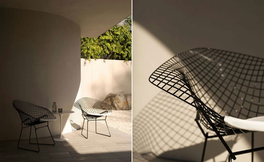 bertoia small diamond chair with seat cushion