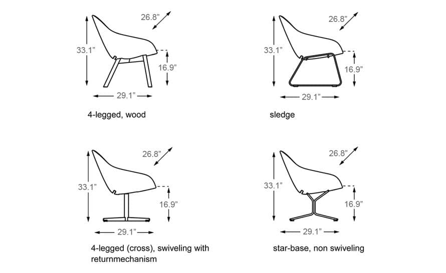 beso lounge chair with wood base