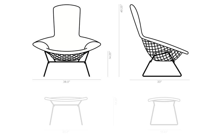 bird chair with no ottoman