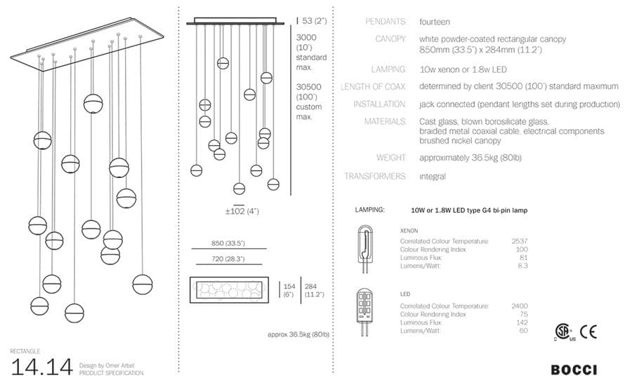 bocci 14.14 fourteen pendant chandelier