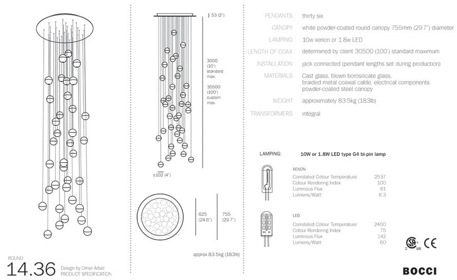 bocci 14.36 thirty six pendant chandelier