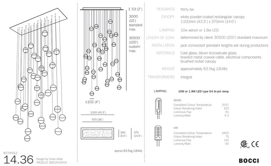 bocci 14.36 thirty six pendant chandelier