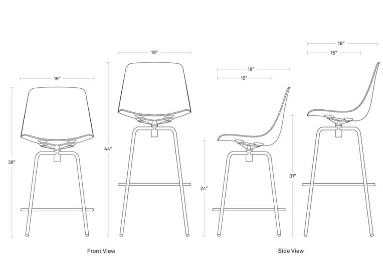clean cut swivel stool