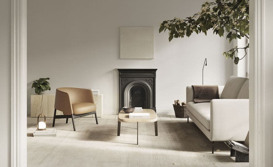 Collar Lounge Chair with metal base
