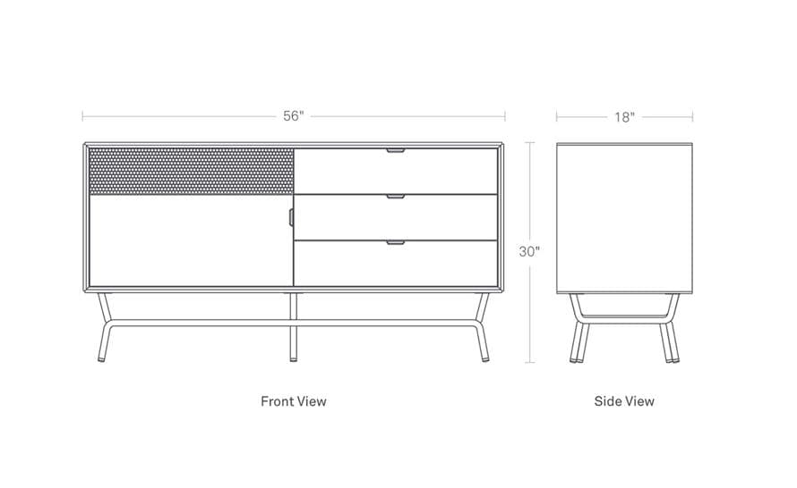 dang 1 door / 3 drawer console