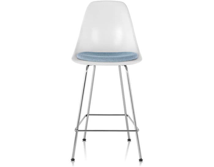 eames&reg; molded fiberglass stool with seat pad