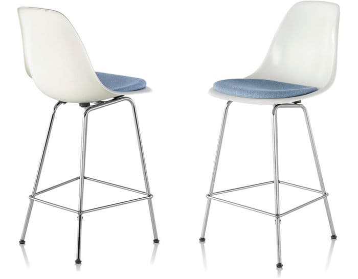 eames&reg; molded fiberglass stool with seat pad