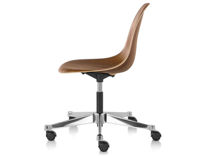 eames&reg; molded wood side chair with task base