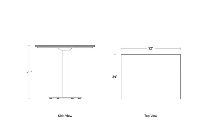 easy 32" rectangle café table