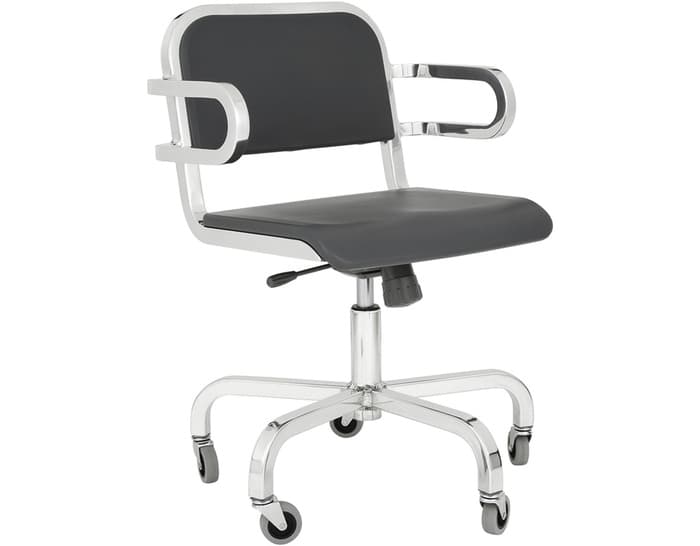 emeco nine-0 task swivel armchair