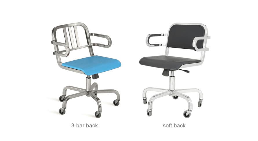 emeco nine-0 task swivel armchair