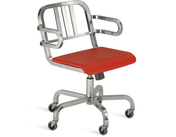 emeco nine-0 task swivel armchair