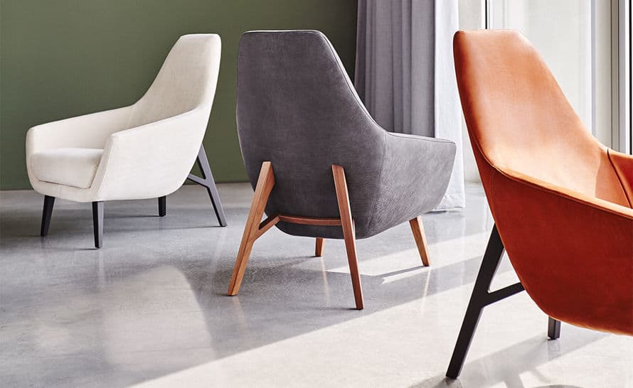 enzo lounge chair with wood base