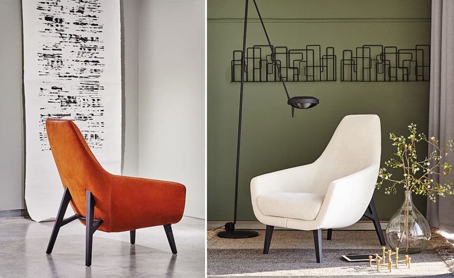 enzo lounge chair with wood base