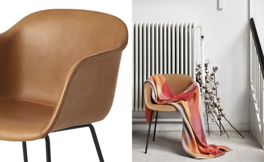 fiber armchair with tube base