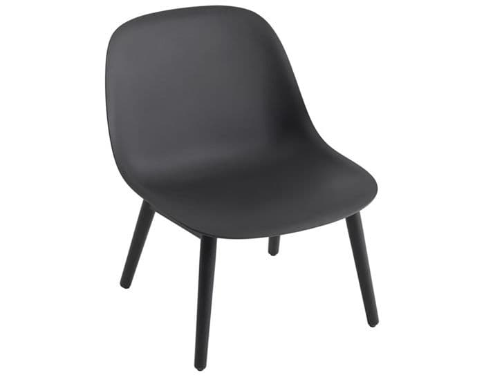 fiber lounge chair with wood base