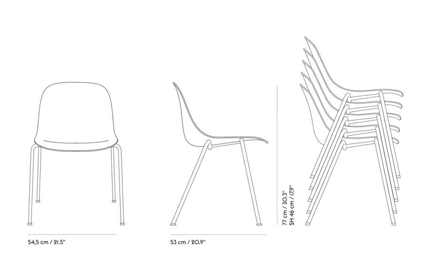fiber side chair with a-base