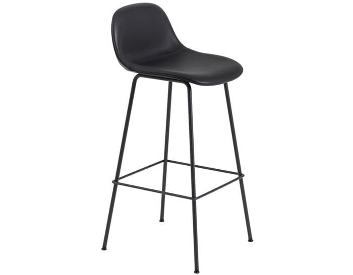 fiber stool with backrest and tube base