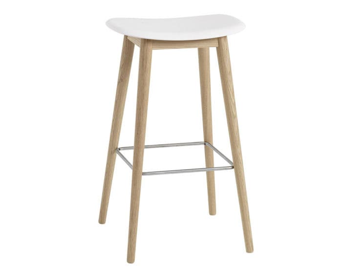 fiber stool with wood base