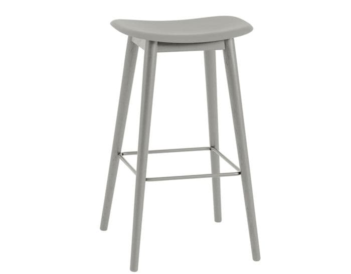 fiber stool with wood base