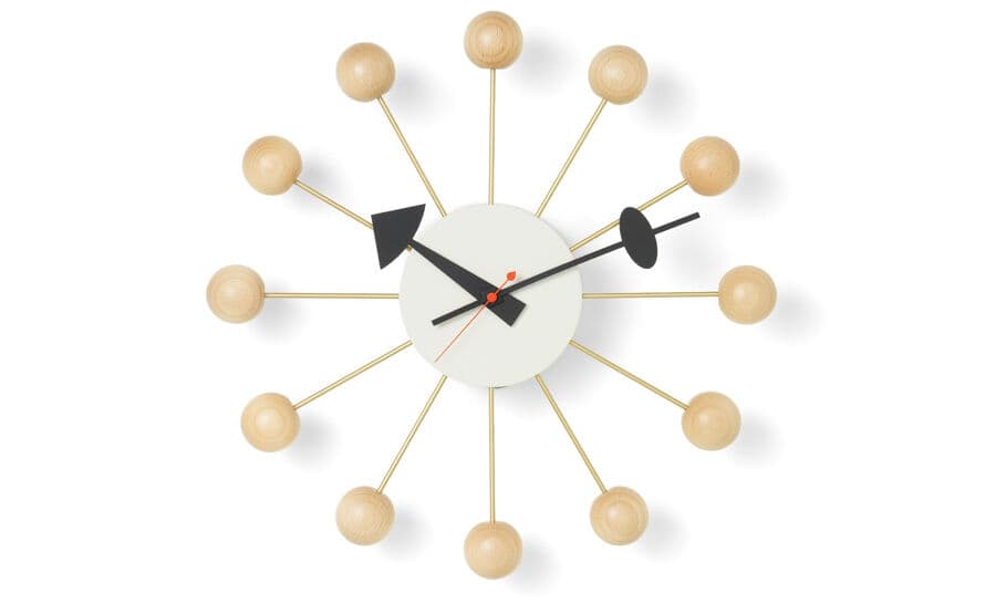 george nelson ball clock in natural beech