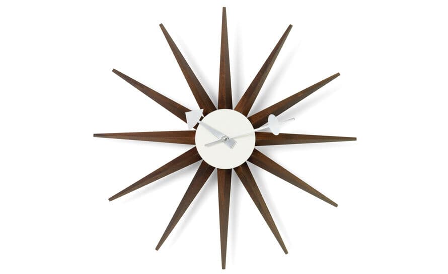 george nelson sunburst clock walnut