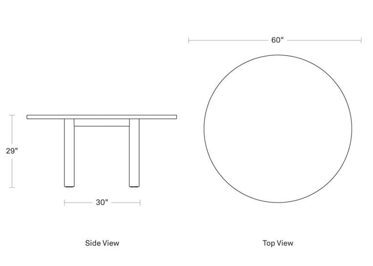 good times 60" round dining table