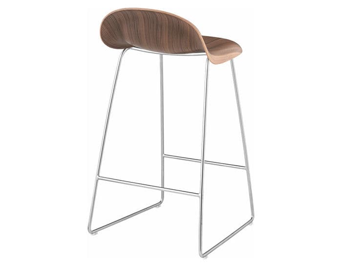 gubi 3d sled base wood stool