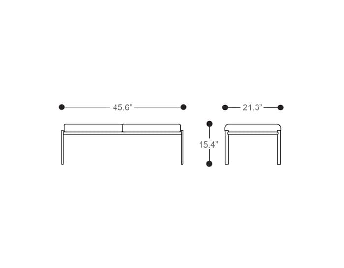 kiki 2-seater bench