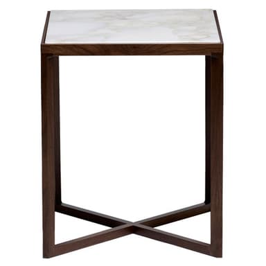 krusin 18" h square side table with walnut base