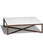 krusin square coffee table with walnut frame