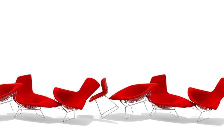 bertoia large diamond chair with full cover