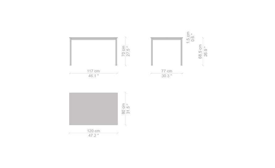 le corbusier lc10-p tall table
