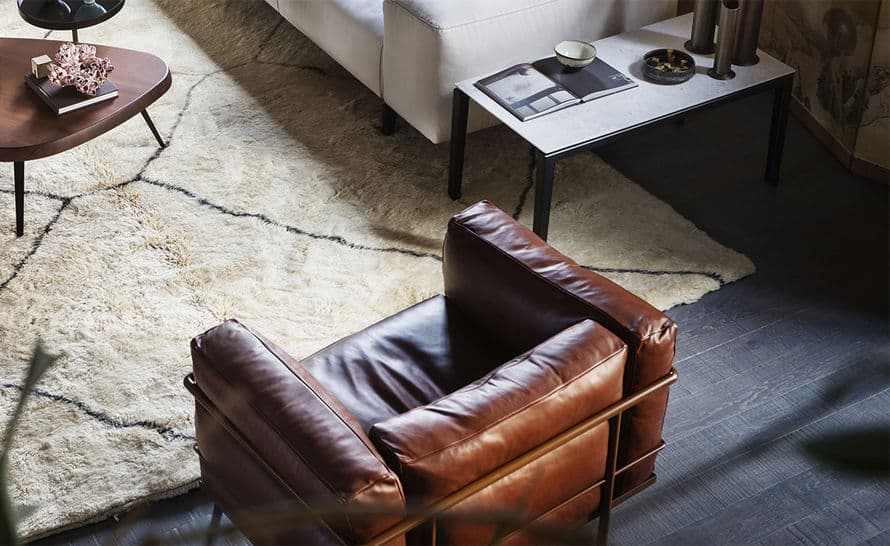 le corbusier lc3 armchair with down cushions
