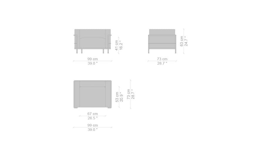 le corbusier lc3 armchair with down cushions