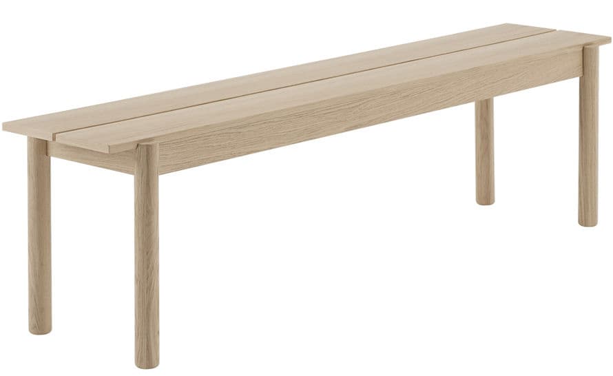 linear wood bench
