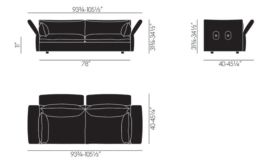 mariposa 3 seat sofa