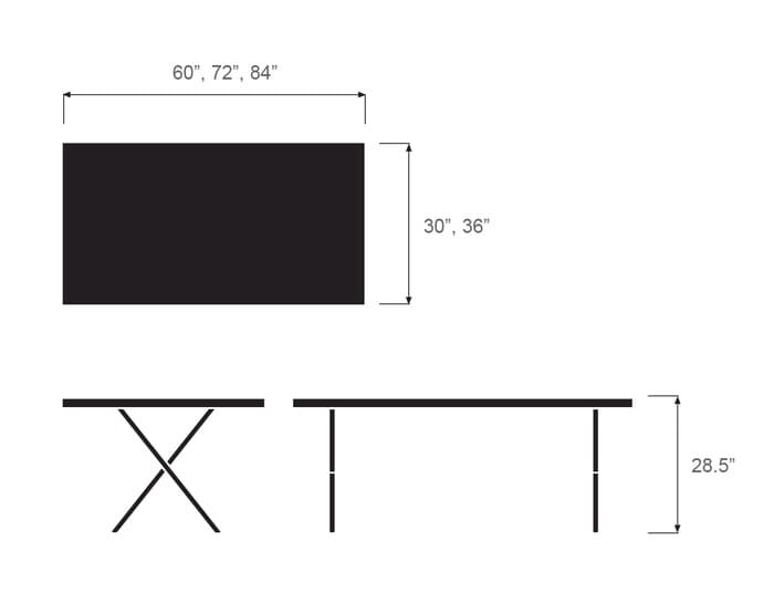 nelson x-leg table