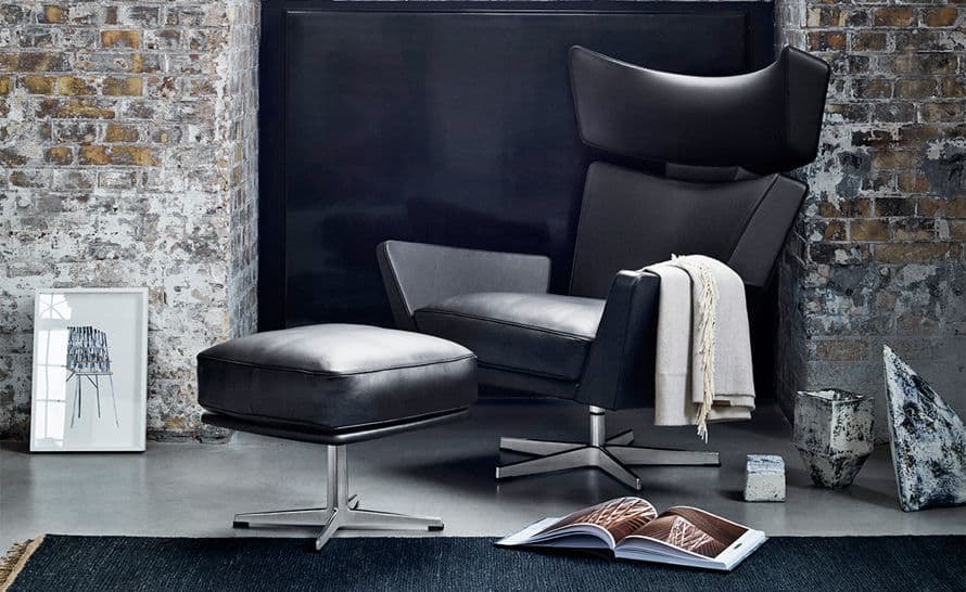 arne jacobsen oksen lounge chair & ottoman