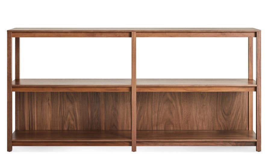 open plan large low bookcase