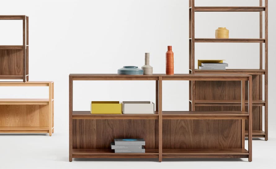 open plan large low bookcase