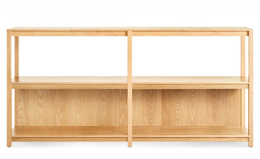 open plan large low bookcase