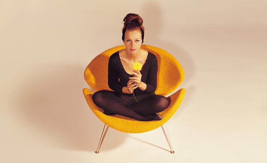pierre paulin orange slice chair