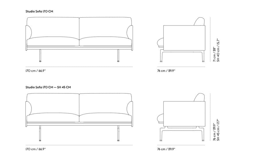 outline studio 67" sofa